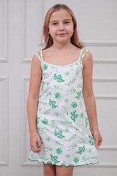 Ночная сорочка детская из кулирки Оливия кактус